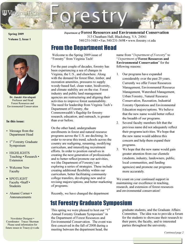Spring 2009 FREC Newsletter