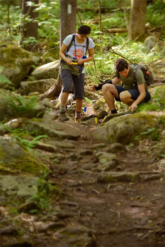 Graduate students measuring the Appalachian Trail