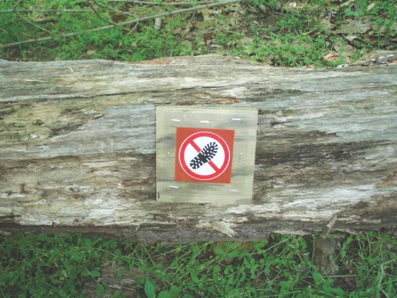 Trail sign - do not hike